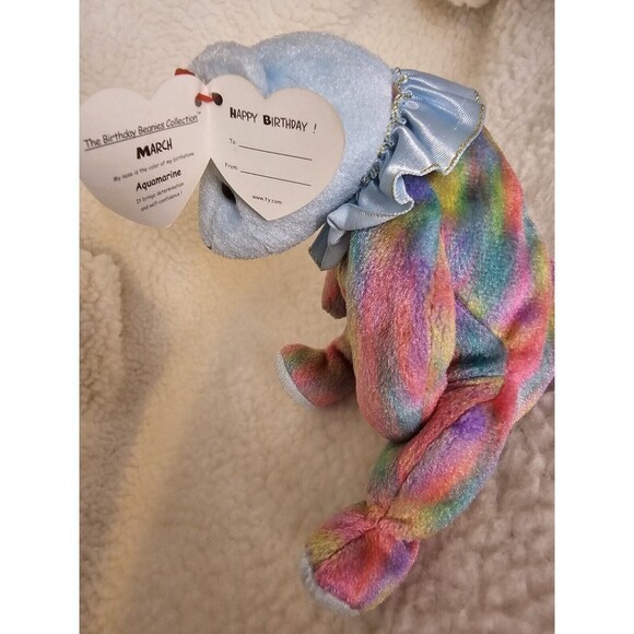 TY Beanie Baby - MARCH the Birthday Bear AQUARIUS Plush Toy - Picture 3 of 12
